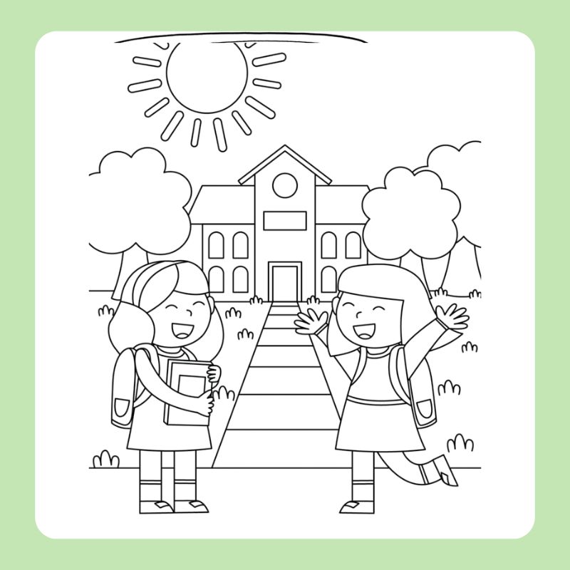 tranh tô màu trường tiểu học (9)