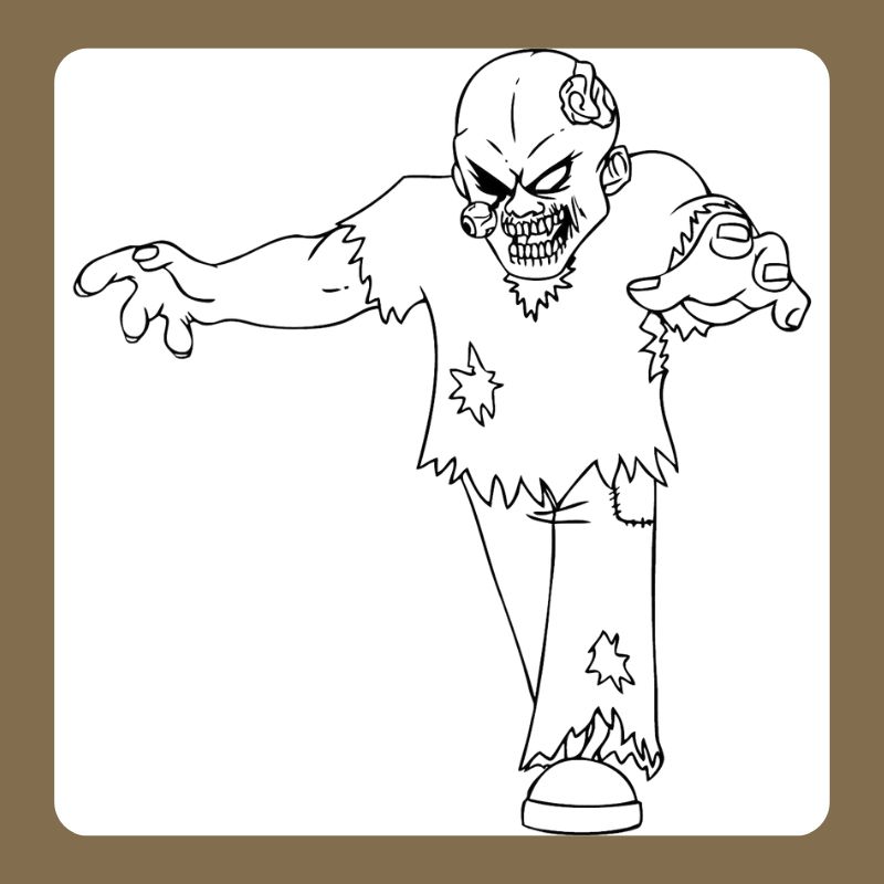 tranh tô màu zombie