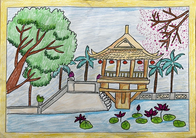 tranh vẽ chùa một cột 23