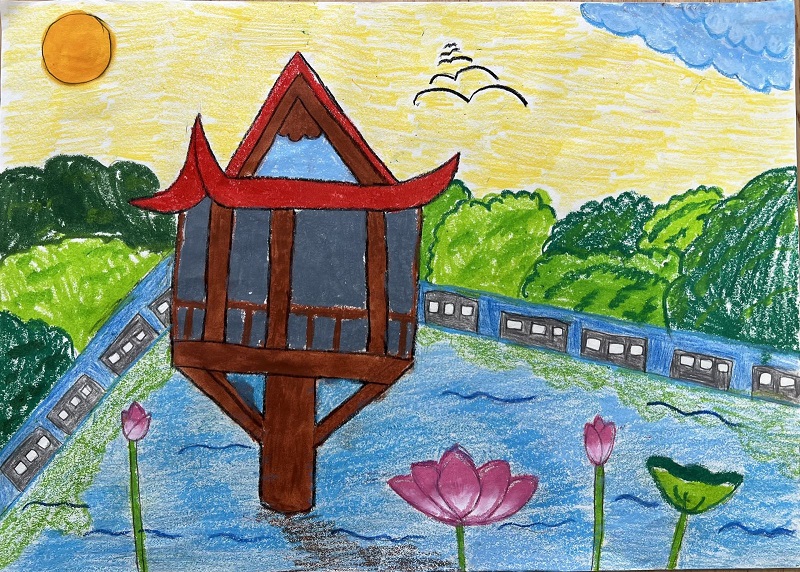 tranh vẽ chùa một cột 27