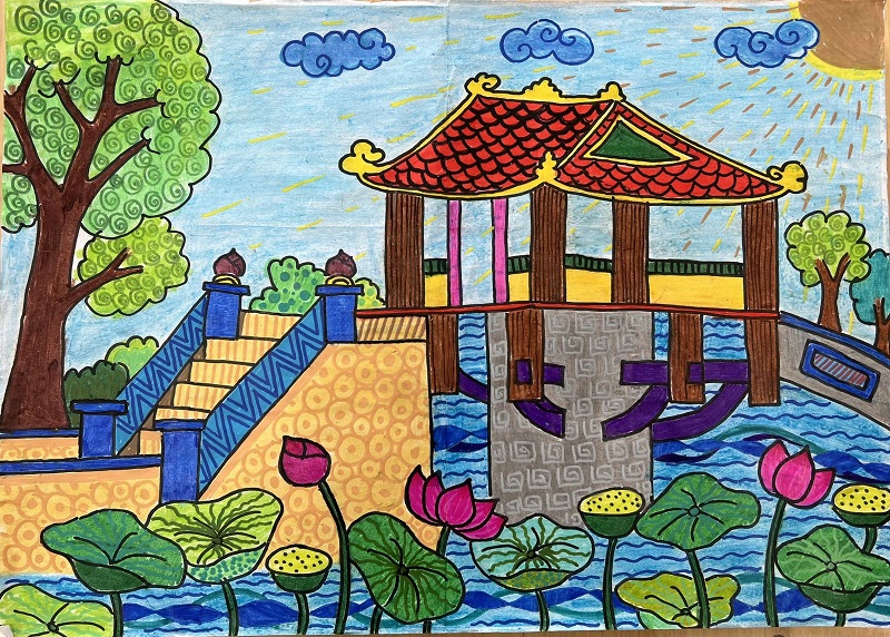 tranh vẽ chùa một cột 29