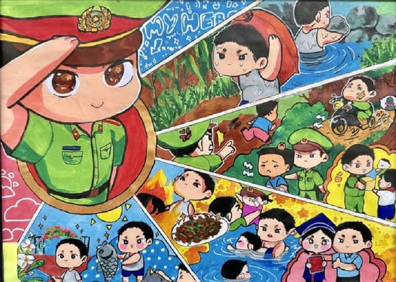 tranh vẽ công an nhân dân 16