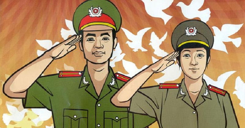 tranh vẽ công an nhân dân 19