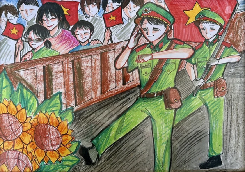 tranh vẽ công an nhân dân 35