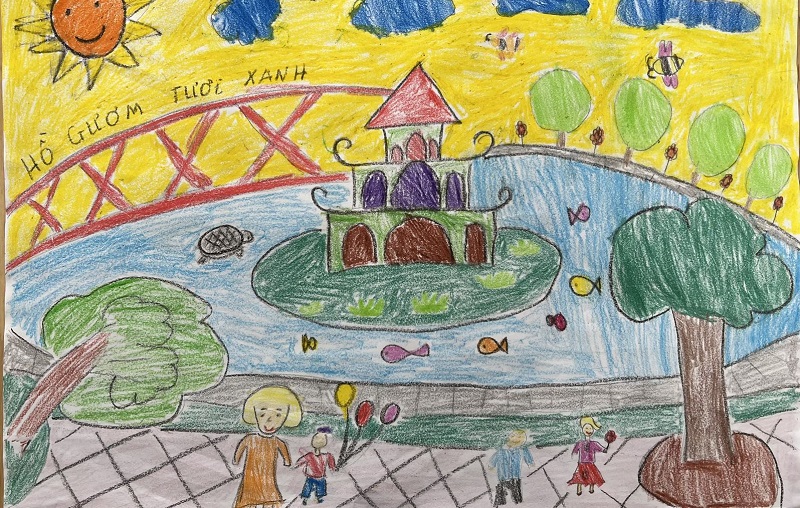 tranh vẽ hồ gươm 14