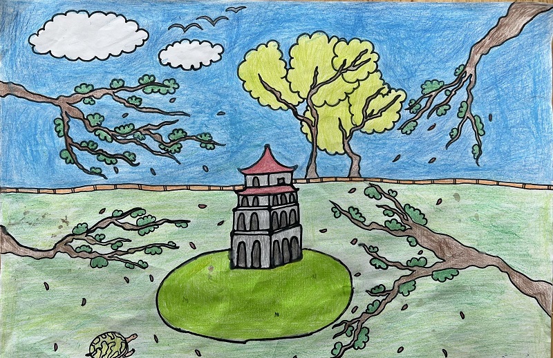 tranh vẽ hồ gươm 15