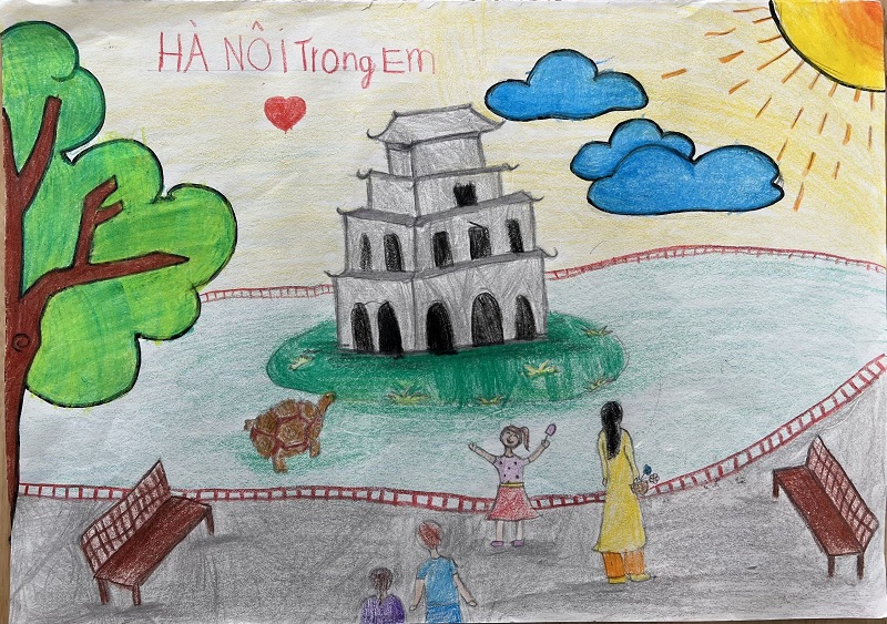 tranh vẽ hồ gươm 16