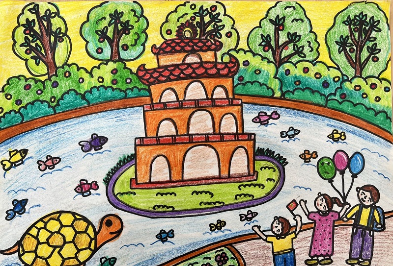 tranh vẽ hồ gươm 19