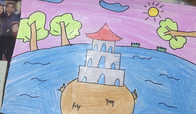 tranh vẽ hồ gươm 2