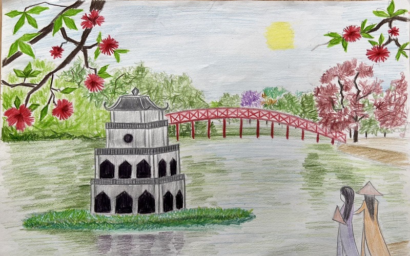 tranh vẽ hồ gươm 20