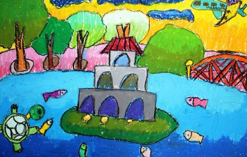 tranh vẽ hồ gươm 23