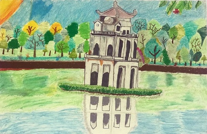 tranh vẽ hồ gươm 24