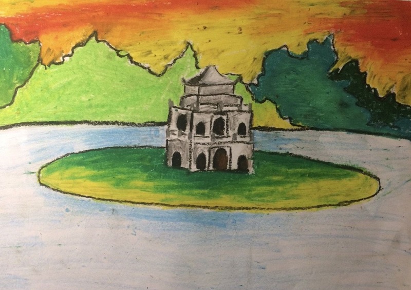 tranh vẽ hồ gươm 25