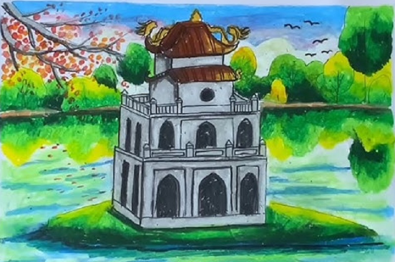 tranh vẽ hồ gươm 28