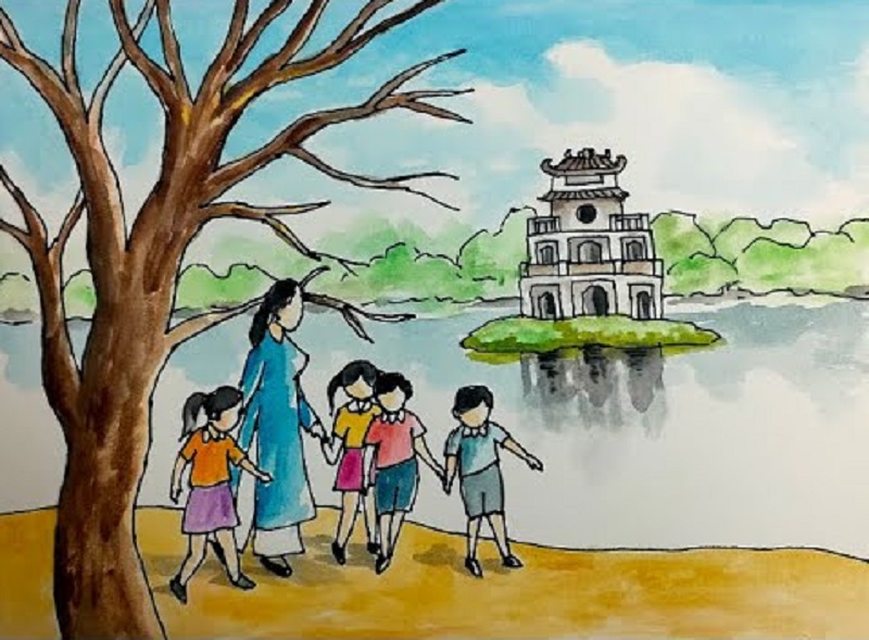 tranh vẽ hồ gươm 29 