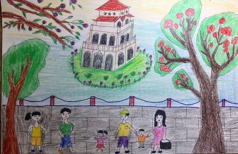 tranh vẽ hồ gươm 5