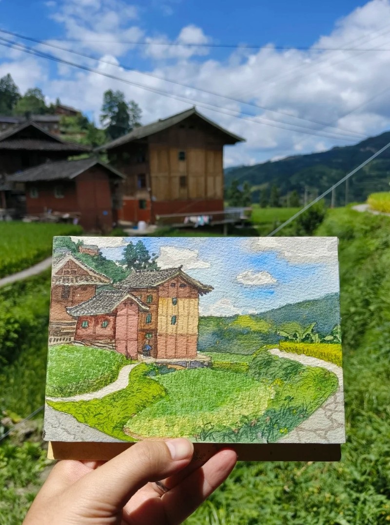 tranh vẽ ruộng bậc thang 12