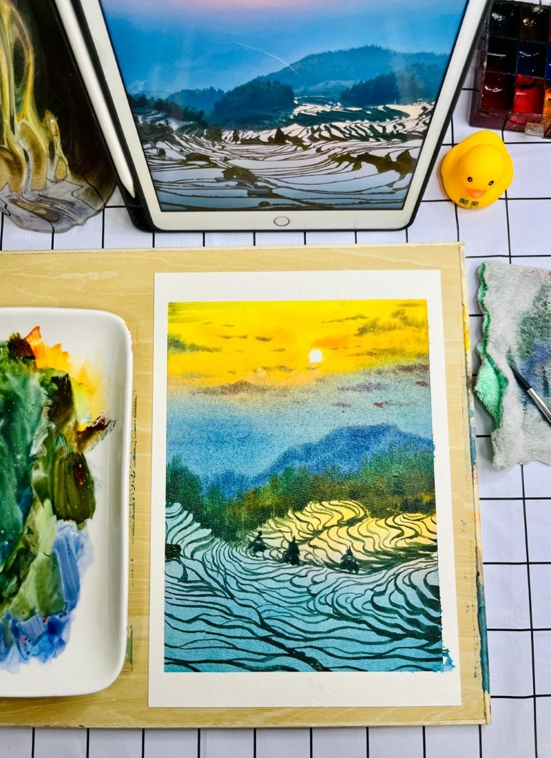 tranh vẽ ruộng bậc thang 24