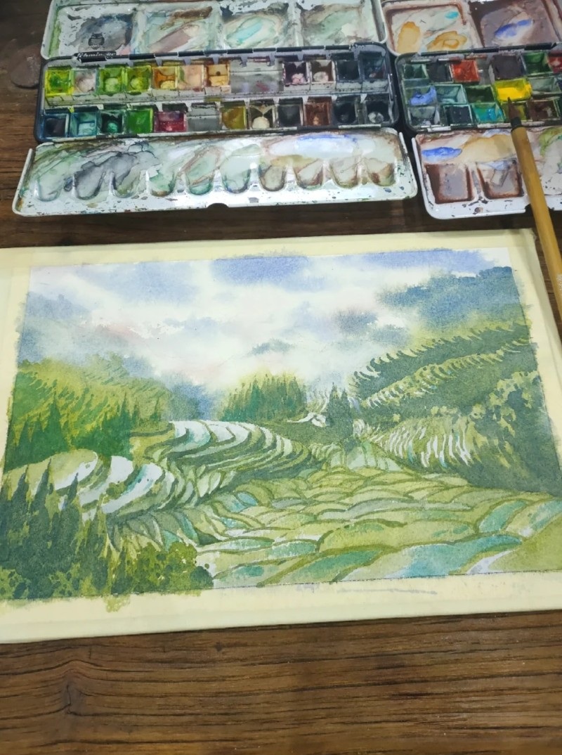 tranh vẽ ruộng bậc thang 28