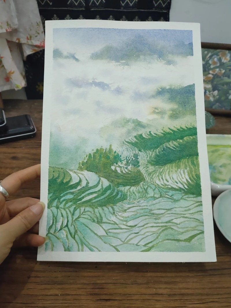 tranh vẽ ruộng bậc thang 29