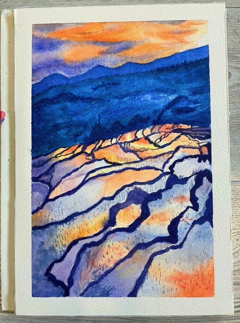 tranh vẽ ruộng bậc thang 35