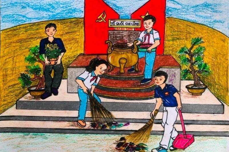 tranh vẽ thanh niên tình nguyện 13