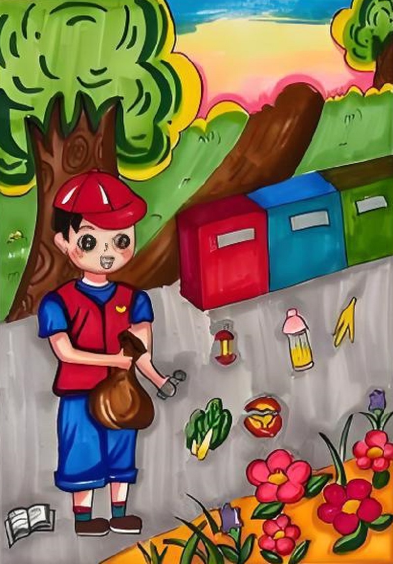 tranh vẽ thanh niên tình nguyện 2