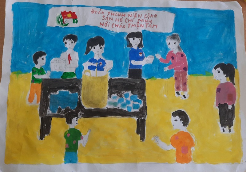 tranh vẽ thanh niên tình nguyện 25
