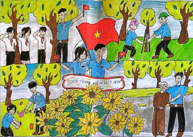 tranh vẽ thanh niên tình nguyện 28