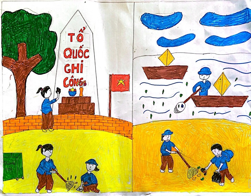 tranh vẽ thanh niên tình nguyện 29