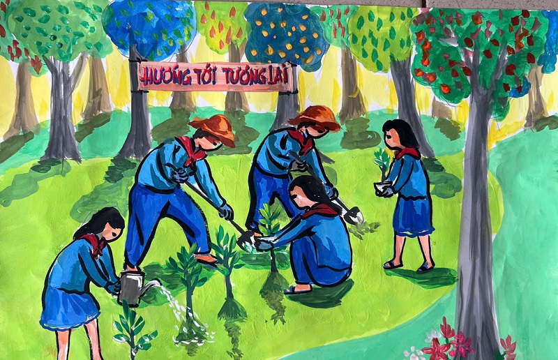 tranh vẽ thanh niên tình nguyện 33