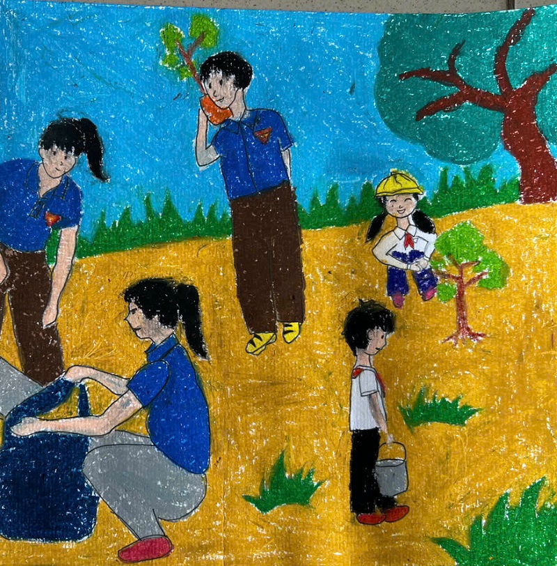 tranh vẽ thanh niên tình nguyện 37