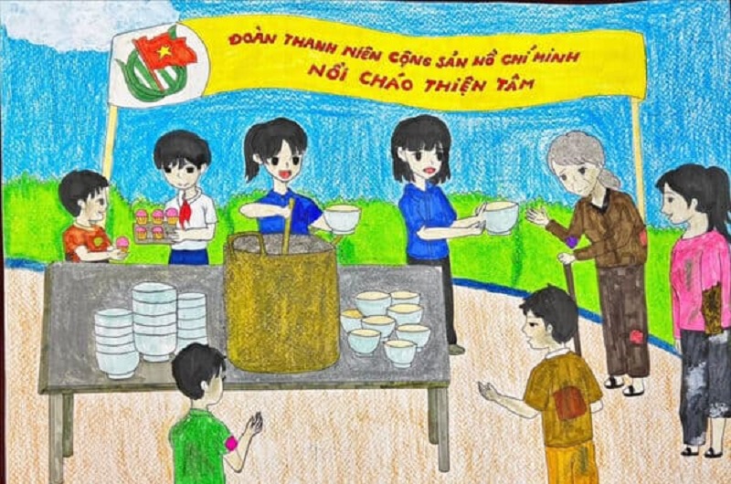 tranh vẽ thanh niên tình nguyện 38