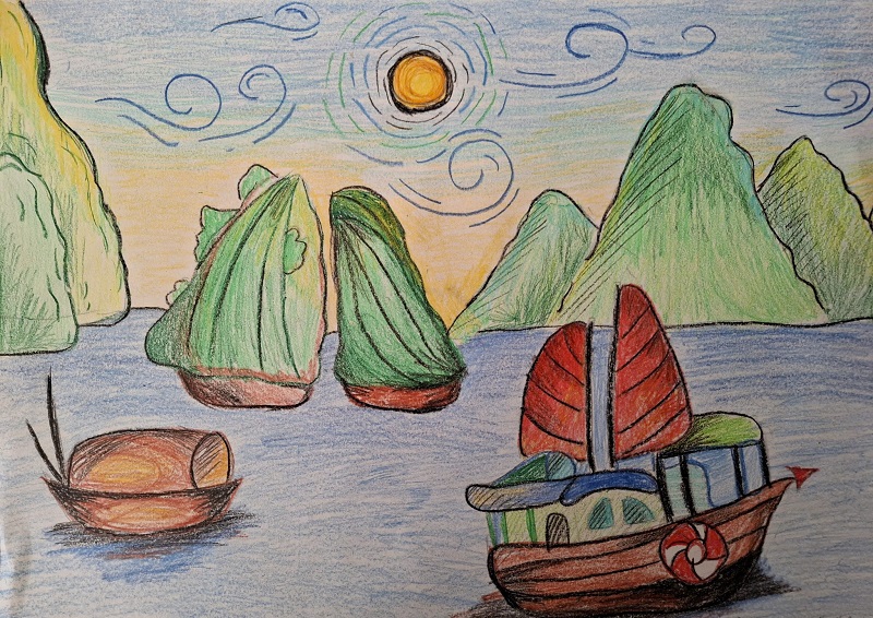 tranh vẽ vịnh hạ long 2