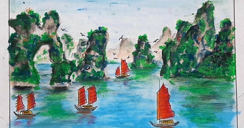 tranh vẽ vịnh hạ long 23