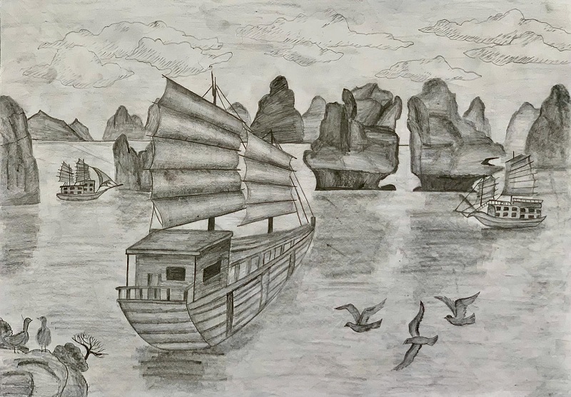 tranh vẽ vịnh hạ long 24