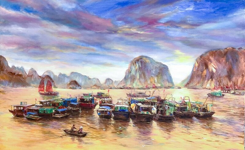 tranh vẽ vịnh hạ long 25