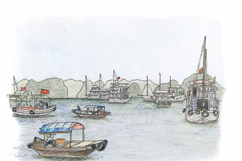 tranh vẽ vịnh hạ long 28