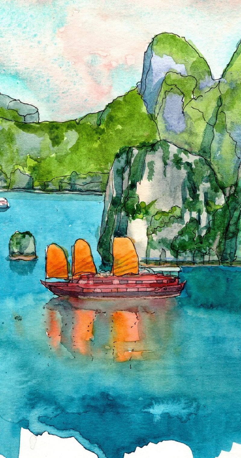 tranh vẽ vịnh hạ long 31