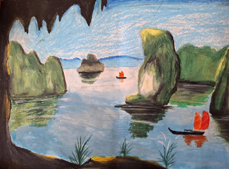 tranh vẽ vịnh hạ long 8