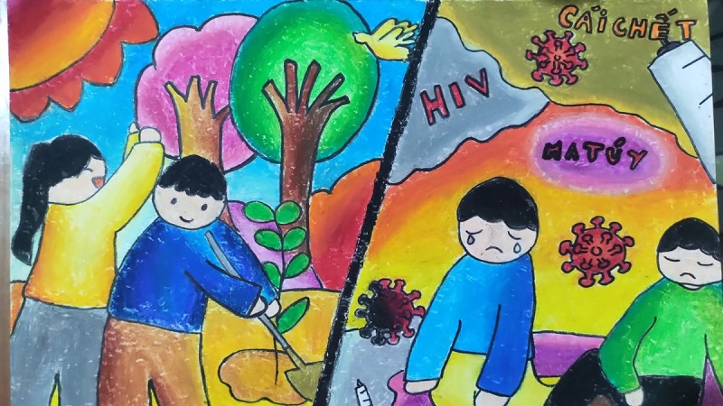 vẽ tranh đề tài phòng chống tệ nạn xã hội