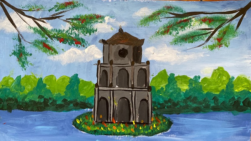 vẽ tranh hồ gươm