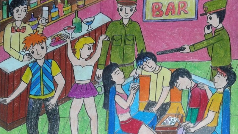 vẽ tranh phòng chống tệ nạn xã hội 1