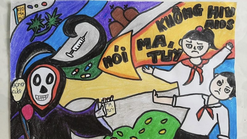 vẽ tranh phòng chống tệ nạn xã hội 10