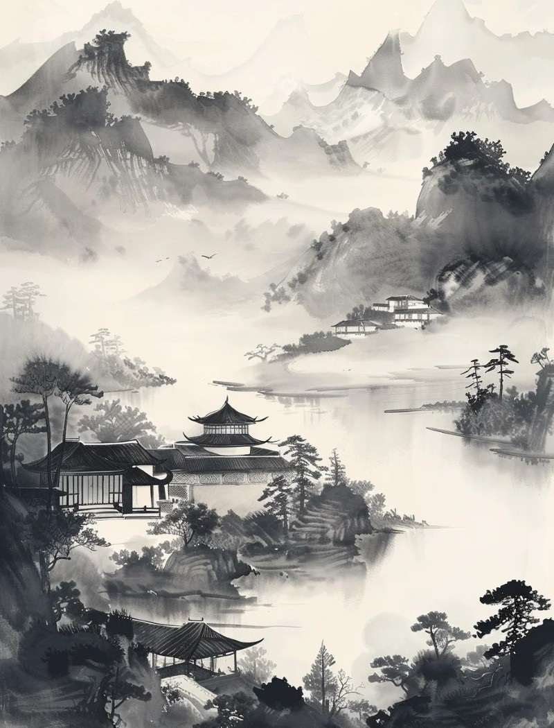 vẽ tranh thủy mặc 12