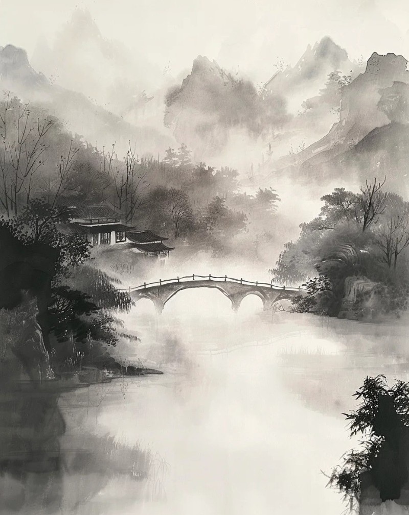 vẽ tranh thủy mặc 13