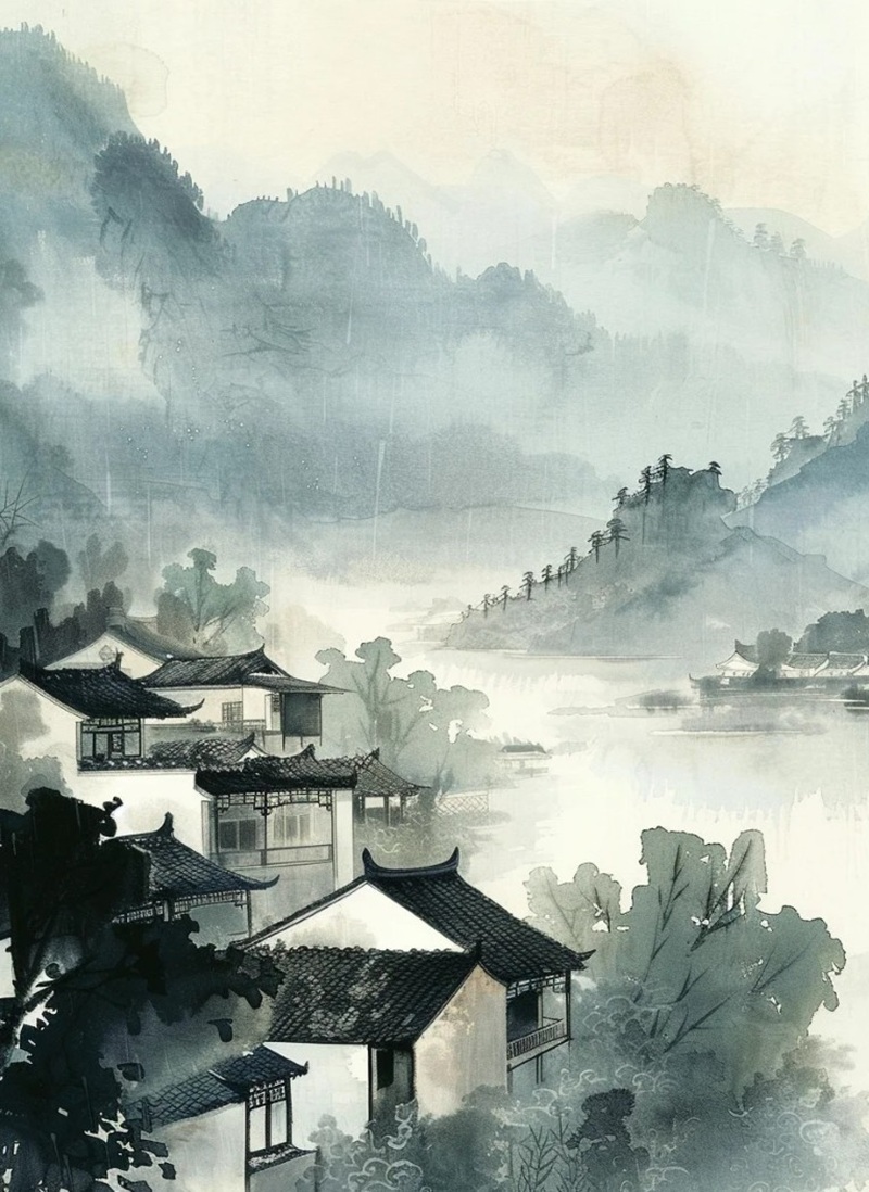 vẽ tranh thủy mặc 14