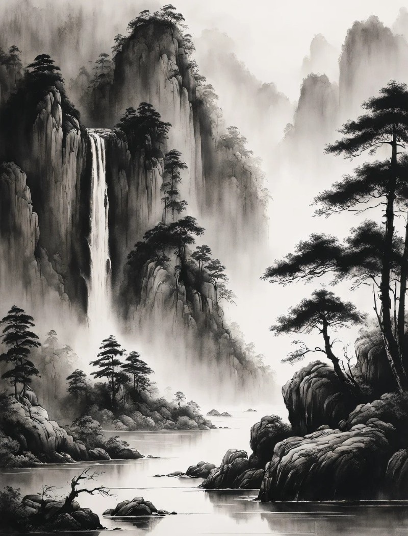 vẽ tranh thủy mặc 17