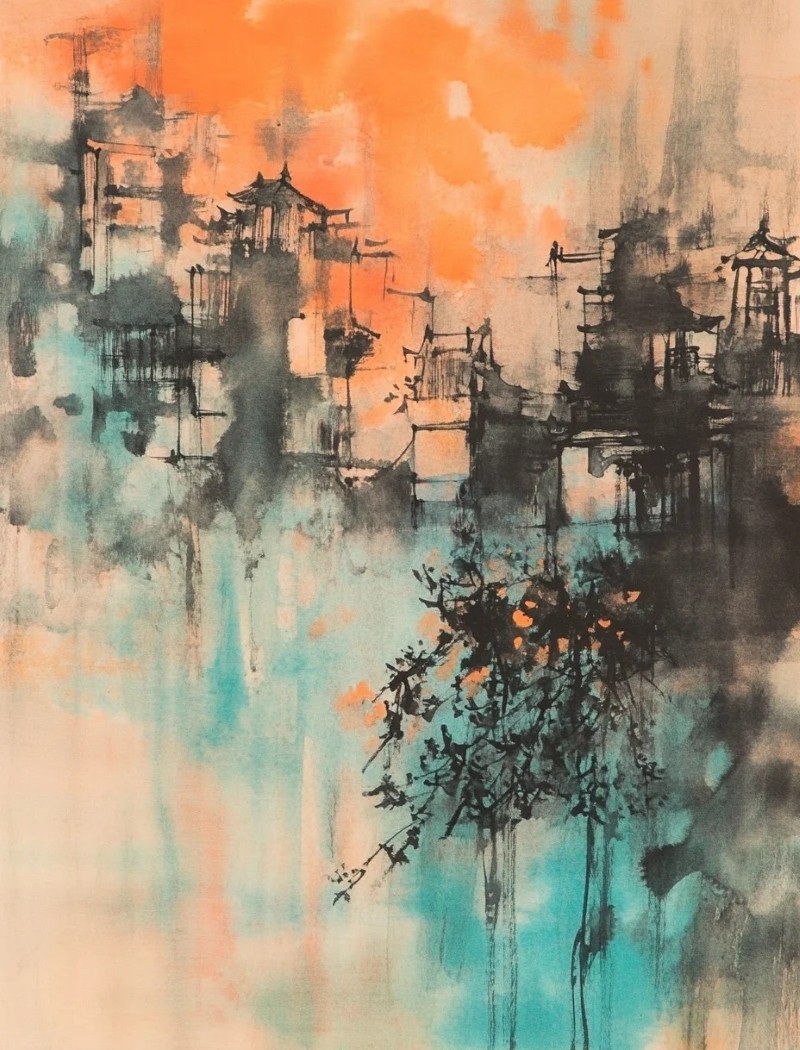 vẽ tranh thủy mặc 22