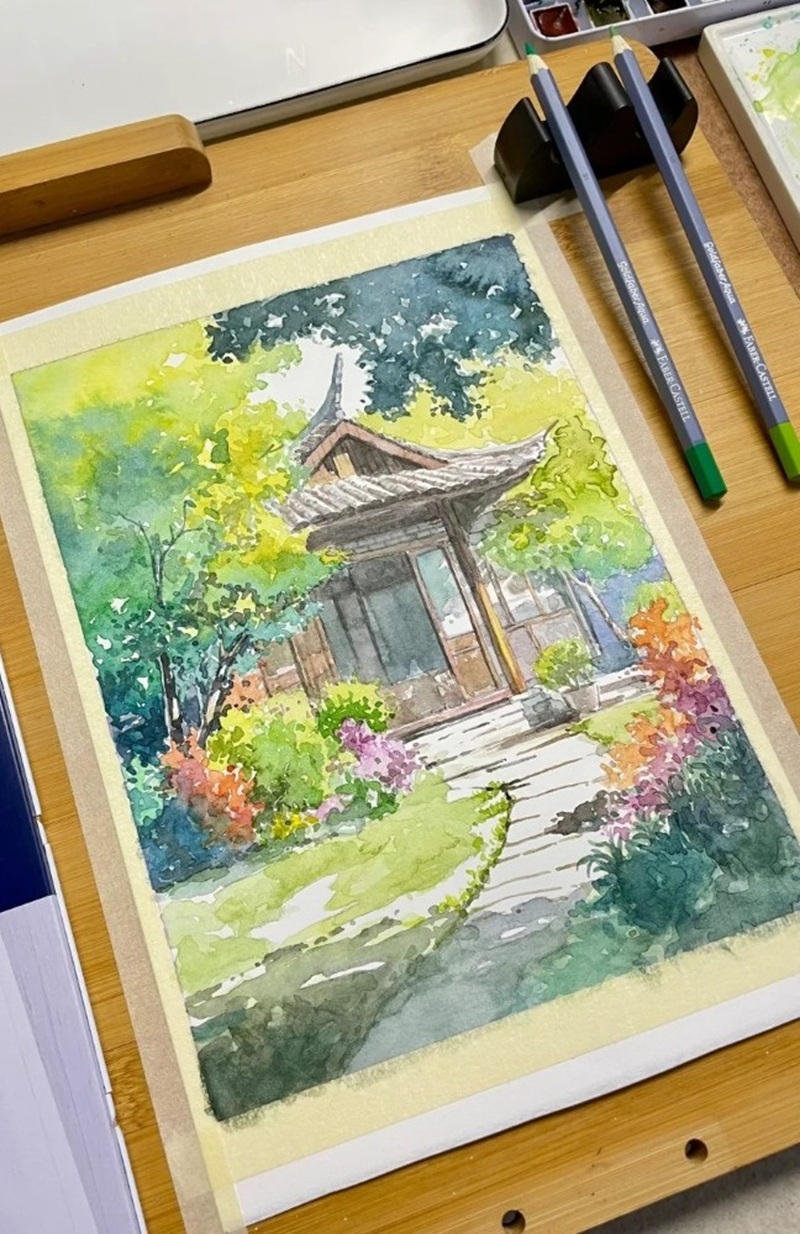 vẽ tranh thủy mặc 25